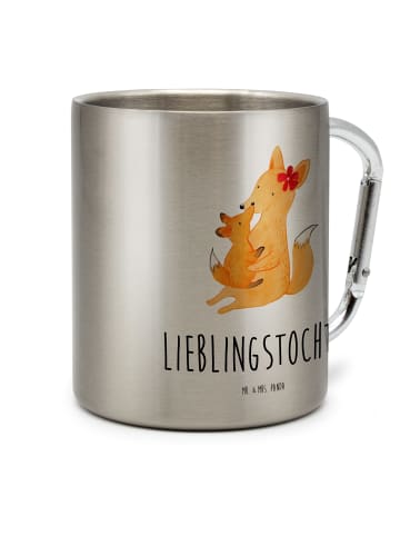 Mr. & Mrs. Panda karabiner tasse Fuchs Mama mit Spruch in Silber