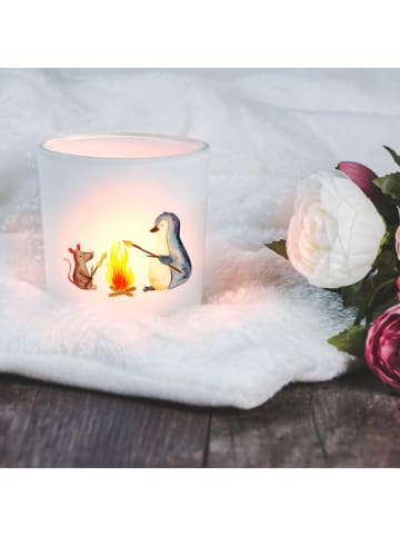 Mr. & Mrs. Panda Windlicht Pinguin Lagerfeuer ohne Spruch in Transparent