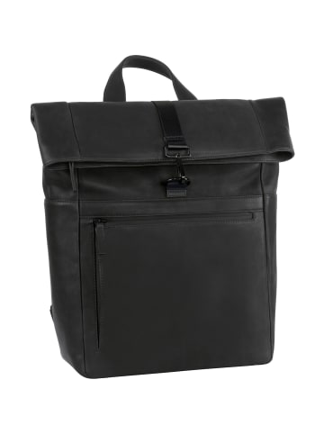 Leonhard Heyden Den Haag Rucksack Leder 40 cm Laptopfach in schwarz