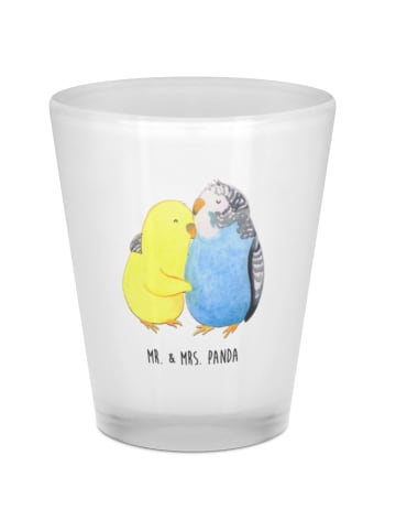 Mr. & Mrs. Panda Shotglas Wellensittich Liebe ohne Spruch in Transparent
