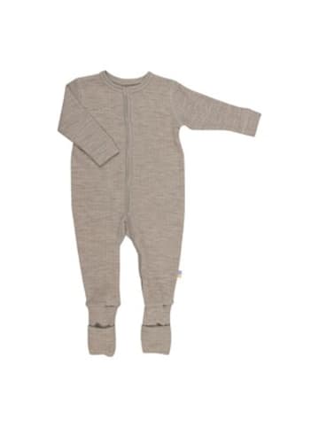 Joha Woll-Overall mit Klappfuß in Beige