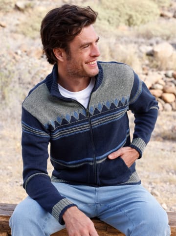 WITT WEIDEN Strickjacke in marine-gemustert