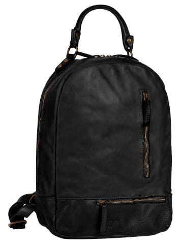 Samantha Look Rucksack echt Leder in schwarz