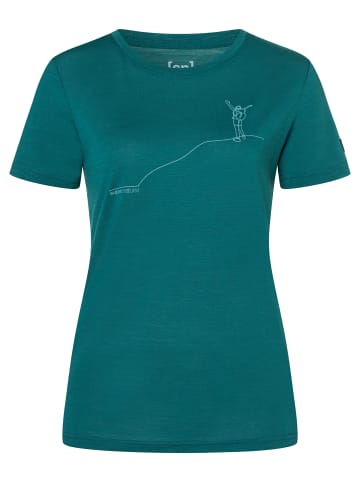 super.natural Merino T-Shirt W GIPFELGLÜCK TEE in Petrol