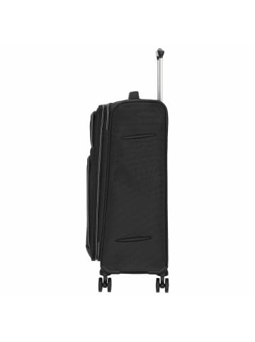 D&N Travel Line 9204 - 4-Rollen-Trolley M 66 cm erw. (schwarz) in schwarz