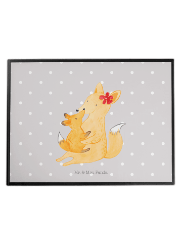 Mr. & Mrs. Panda Schreibtischunterlage Fuchs Mama ohne Spruch in Grau Pastell