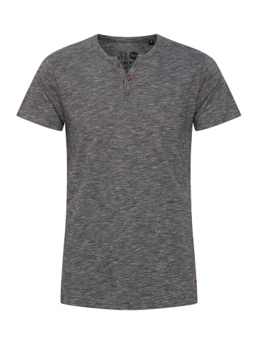 !SOLID Rundhalsshirt SDSigos 21102414ME Kurzarmshirt mit Knopfleiste in Schwarz