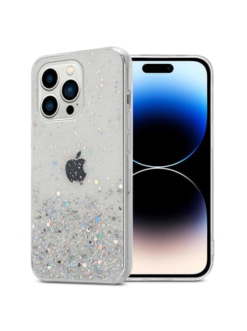 cadorabo Hülle für Apple iPhone 14 PRO MAX Glitter in Transparent mit Glitter