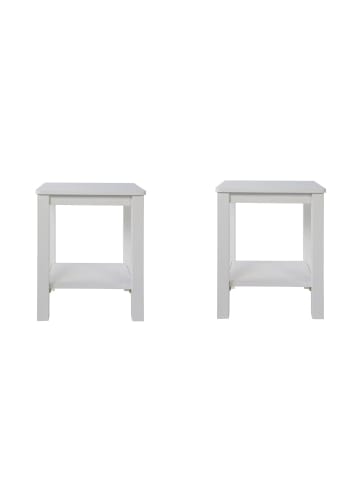 Homestyle4u Sitzhocker 2er Set 38x47x32 in Weiß