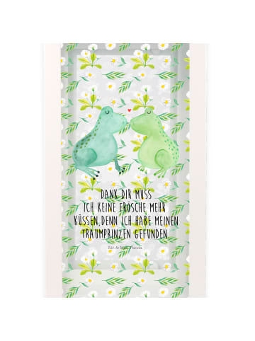 Mr. & Mrs. Panda Windlicht Frosch Liebe mit Spruch in Transparent