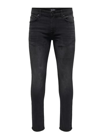 Only&Sons Slim Fit Jeans Basic Hose Stoned Washed Denim Pants ONSLOOM in Schwarz