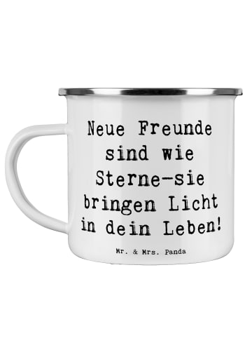 Mr. & Mrs. Panda Kaffeebecher Spruch Neue Freunde finden mit Spruch in Weiß