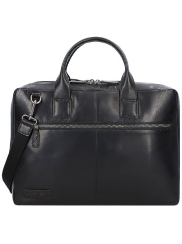 Plevier Rock Flint Aktentasche RFID Schutz Leder 41 cm Laptopfach schwarz
