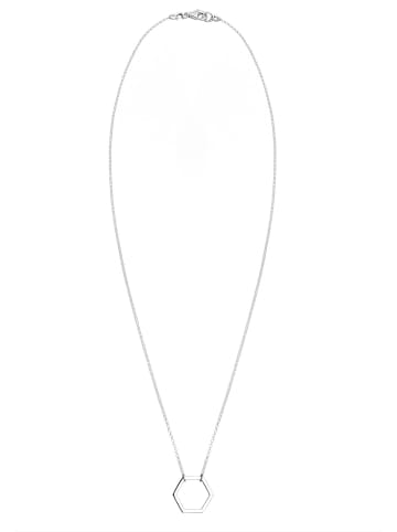 Elli Halskette 925 Sterling Silber Geo, Hexagon in Silber