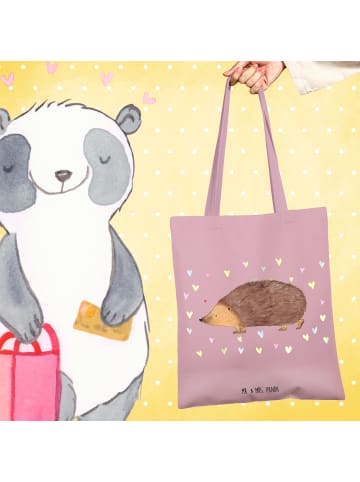 Mr. & Mrs. Panda Stofftasche Igel Herzen ohne Spruch in Rosa Pastell