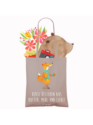 Mr. & Mrs. Panda Jutebeutel Fuchs Keks mit Spruch in Braun Pastell