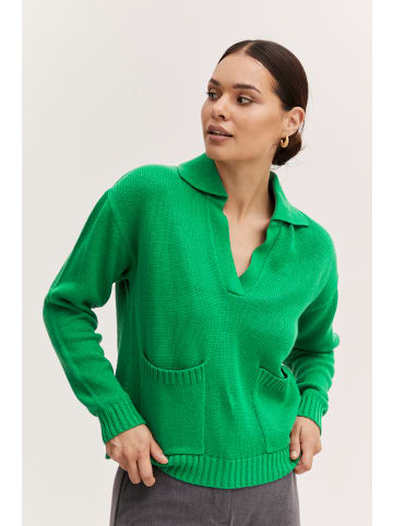 b. young BYOLIA COLLAR JUMPER - KNIT Loose fit in Verdant Green