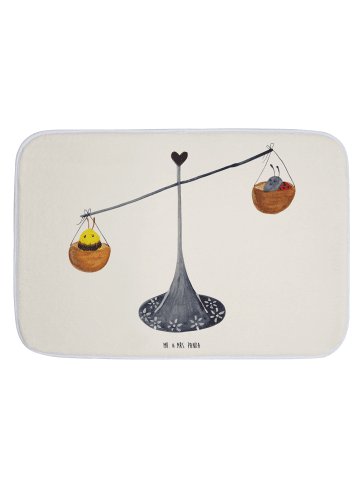 Mr. & Mrs. Panda Badematte Sternzeichen Waage ohne Spruch in Weiß