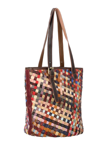 Usha Women Handbag in Brown Multicolor