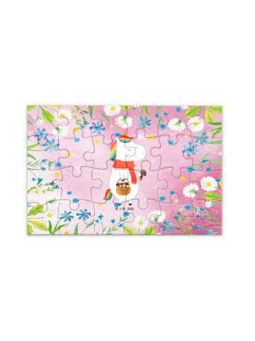 Mr. & Mrs. Panda Puzzle Einhorn Pilz ohne Spruch in Rot Pastell