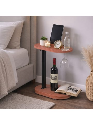 Beistelltisch in Natur/ Schwarz - (B)40 x (H)45-82 x (T)22 cm