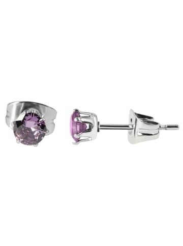 Damen Ohrringe – Ohrstecker aus Edelstahl mit Zirkonia in silber
