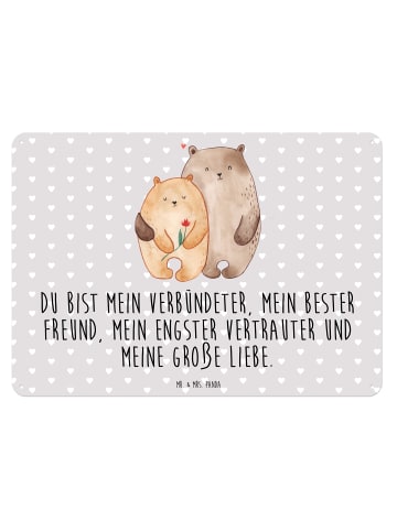 Mr. & Mrs. Panda Blechschild Bären Liebe mit Spruch in Grau Pastell