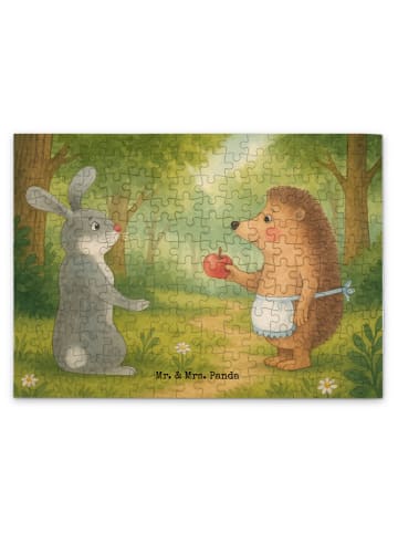 Mr. & Mrs. Panda Puzzle Hase Igel Design ohne Spruch in Weiß