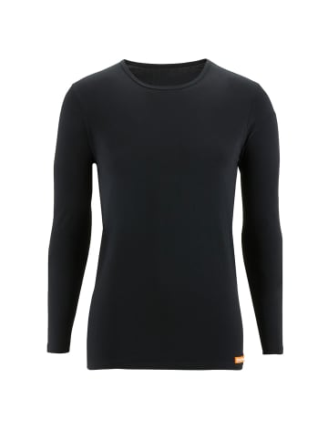 Bruno Banani Unterhemd / Shirt Langarm WARM UP in Schwarz