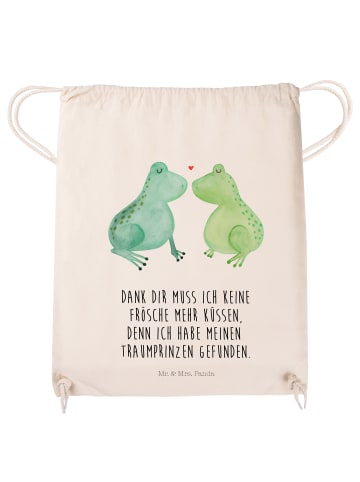 Mr. & Mrs. Panda Jutebeutel Frosch Liebe mit Spruch in Creme