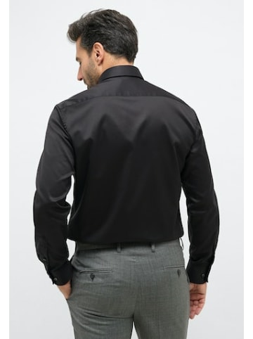 Eterna Knopfleisten Langarmshirt für Herren in Schwarz