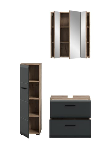 ebuy24 Badmöbelset Ice Schwarz 105 x 30 cm