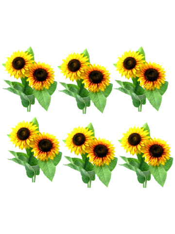 Creativ green 6er Set: Deko-Sonnenblume in gelb