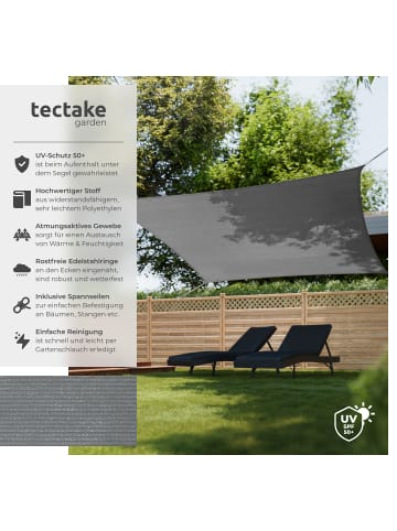 tectake Sonnensegel  inklusive Spannseile, grau