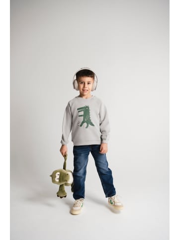 SATURNDAY Sweatshirt Krokodil Fußball in Grau