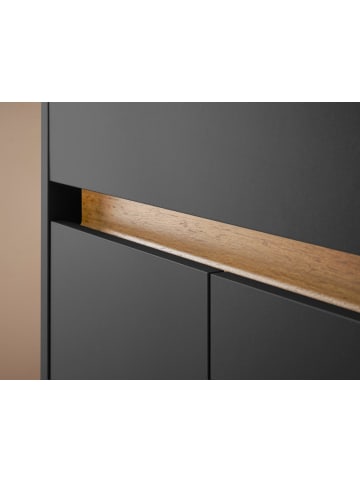 Furn.Design Waschbeckenunterschrank grau matt, Wotan Eiche, Badezimmer Unterschrank 60 cm