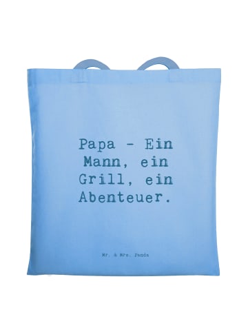 Mr. & Mrs. Panda Einkaufstasche Spruch Papa Abenteuer mit Spruch in Sky Blue