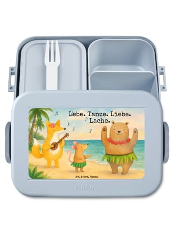 Mr. & Mrs. Panda MEPAL Bentobox Waldtiere Aloha Design mit Spruch in Blau Pastell