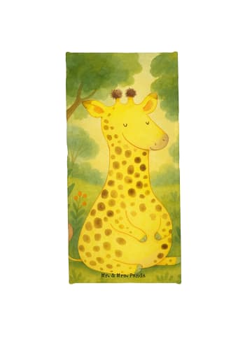 Mr. & Mrs. Panda Badehandtuch Giraffe Zufrieden Design ohne Spruch in Sandig