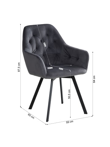 Homestyle4u Polsterstuhl 6er Set in Grau