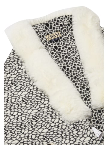 CHANI Damen Poncho in Wollweiss Schwarz