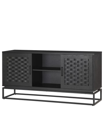 home24 Sideboard Hult mit 2 Türen in Pappel Schwarz