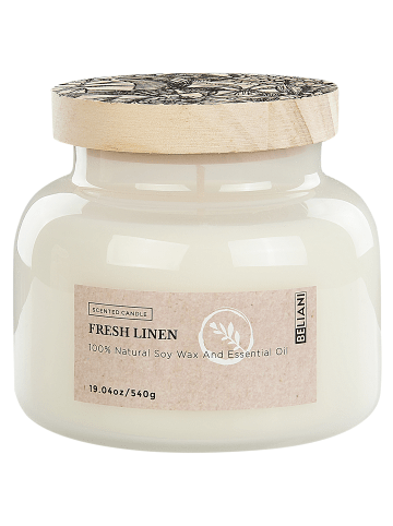 Beliani Kerze DELIGHT BLISS in Weiß - (W) 10 x (H) 10 x (L) 10 cm