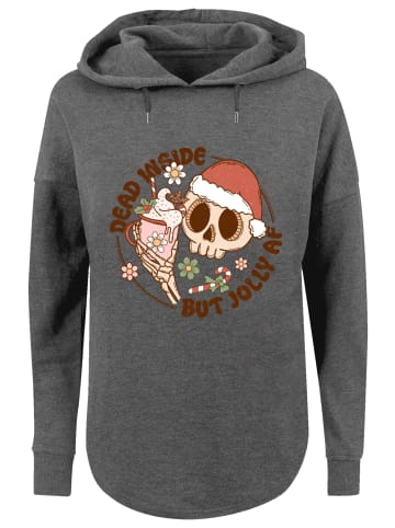 F4NT4STIC Oversized Hoodie Dead inside but jolly AF Weihnachten in charcoal