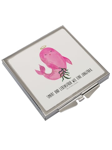 Mr. & Mrs. Panda Schminkspiegel Sternzeichen Jungfrau mit Spruch in Weiß