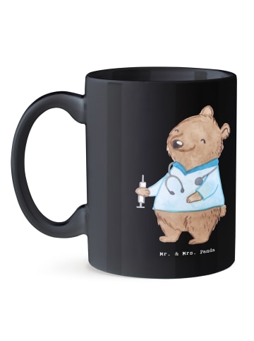 Mr. & Mrs. Panda Geschenktasse Anästhesistin Freude mit Spruch in Schwarz