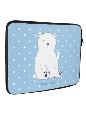 Mr. & Mrs. Panda Notebook Tasche Eisbär Faul ohne Spruch in Blau Pastell