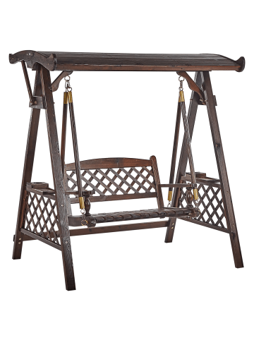 Beliani Gartenschaukel SENARICA in Braun/Gold - (W) 170 x (H) 177 x (L) 118 cm