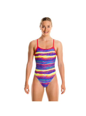 Funkita Badeanzug Crystal Wave V-förmigem Trägersystem in bunt