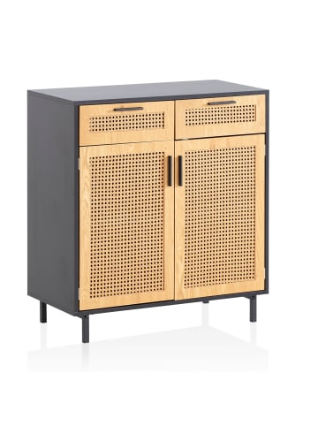 FineBuy Sideboard in Schwarz / MDF / 80x40x87